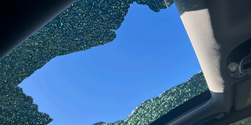 broken window sunroof